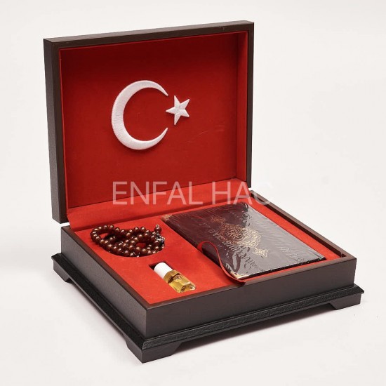 Türk Bayrağı Desenli Ahşap Hediyelik Sandık