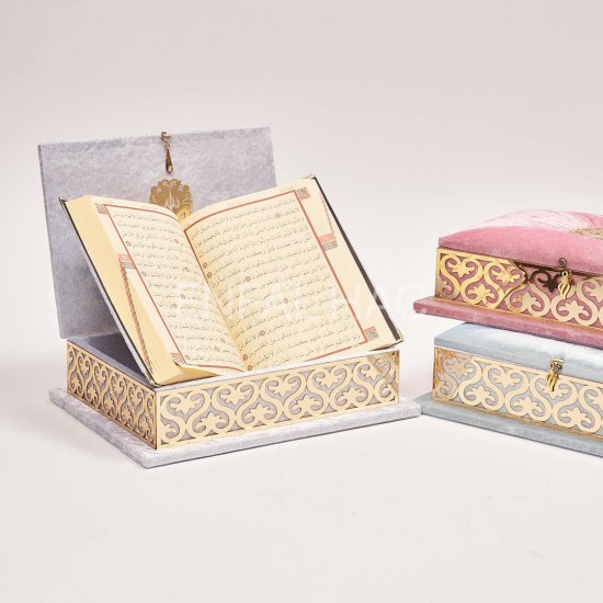 Kadife Kaplamalı Sandık Kuranı Kerim